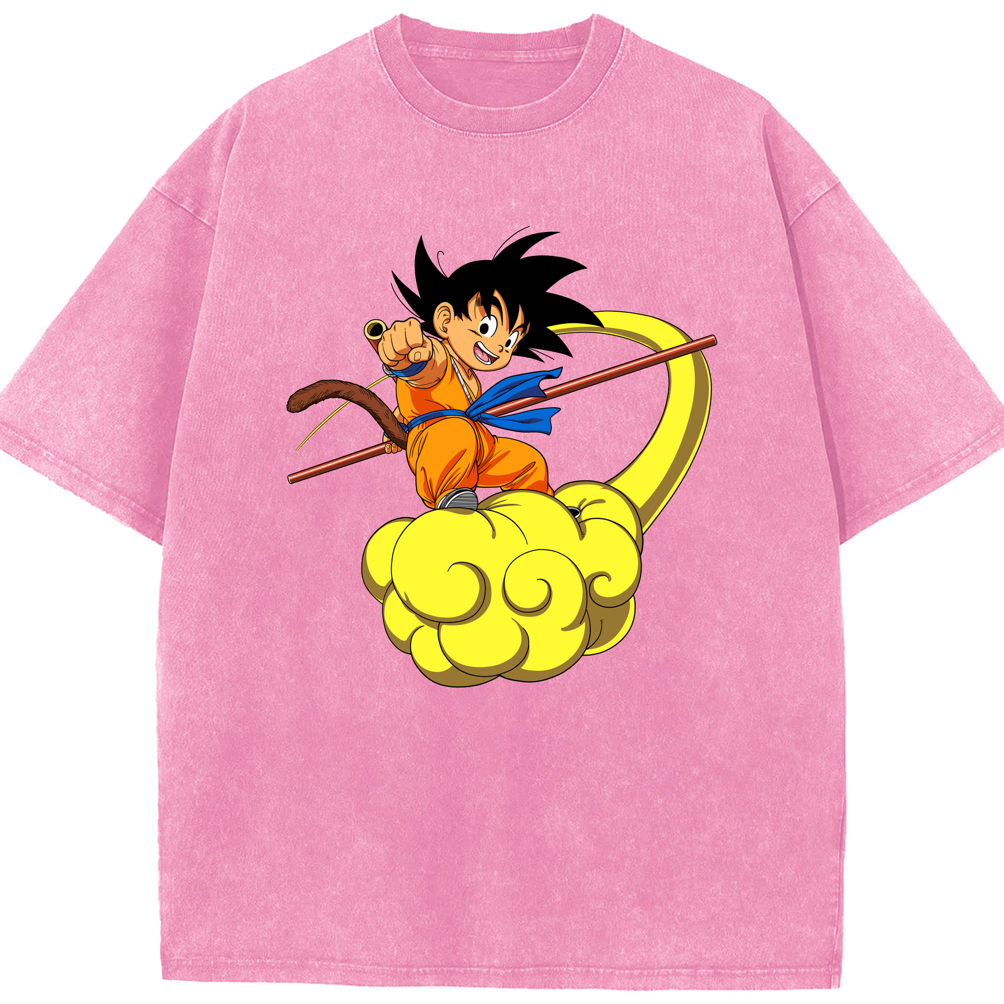 （画像用） ドラゴンボール 孫悟空（そん ごくう）Son Goku カカロット DRAGON BALL Kakarotto 綿100% ヴィンテージ風 半袖Tシャツ（フロントプリント）